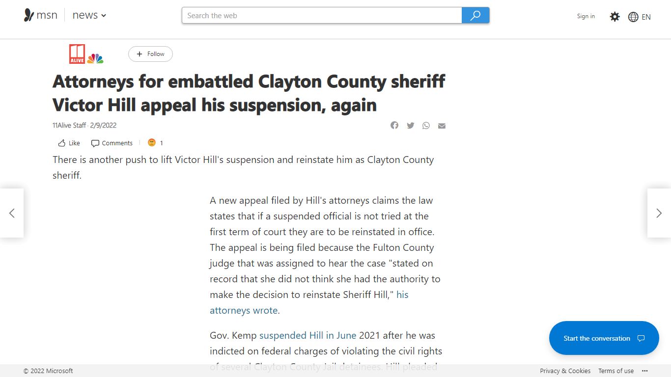 Attorneys for embattled Clayton County sheriff Victor Hill appeal ... - MSN
